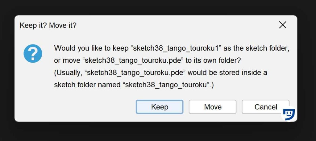 フォルダ名前とProcessingのPDEファイルと名前が違うので、英語のメッセージがでてきてすぐにエディタがひらくことができません。