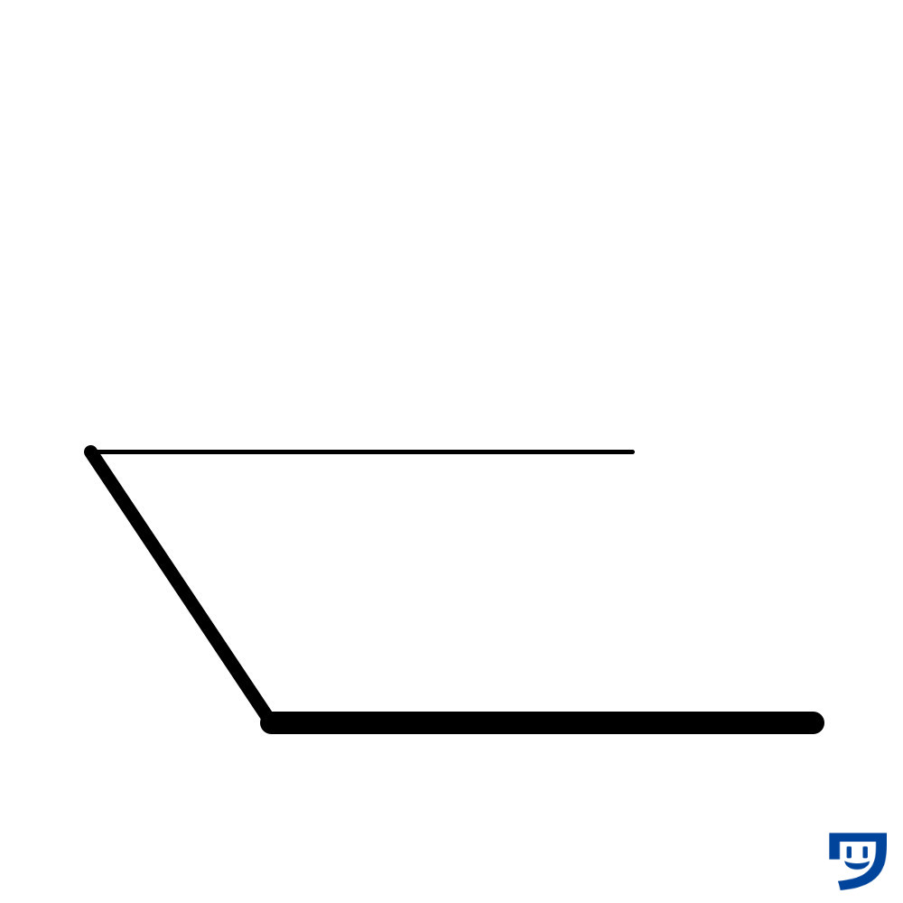 Processingのlineで線の太さを変える方法。