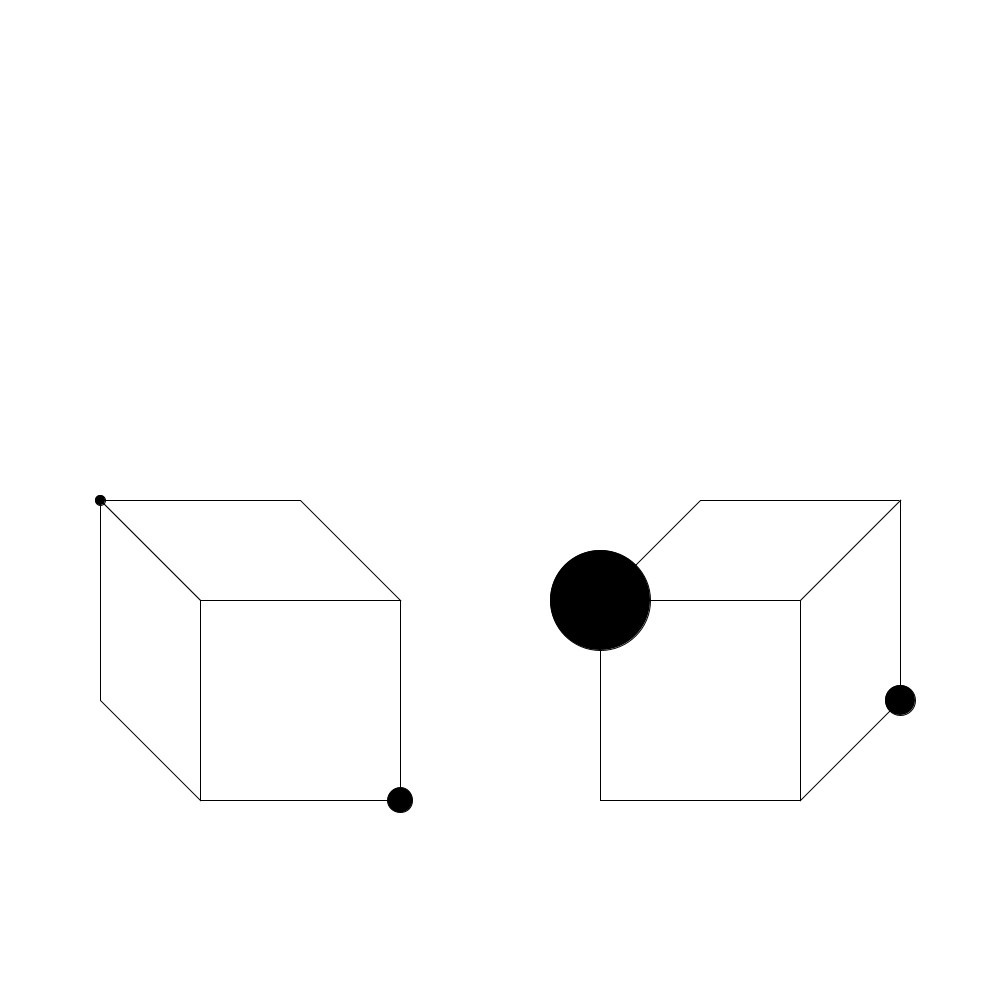 Processing 四角柱に丸。